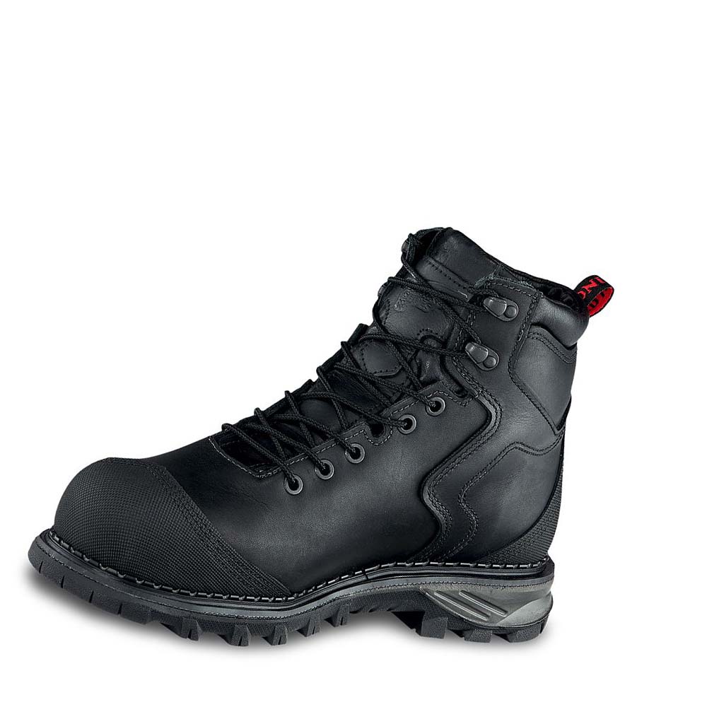 Red Wing Burnside 6-inch Safety Toe Men's Waterproof Boots Black | ZA 422UZG